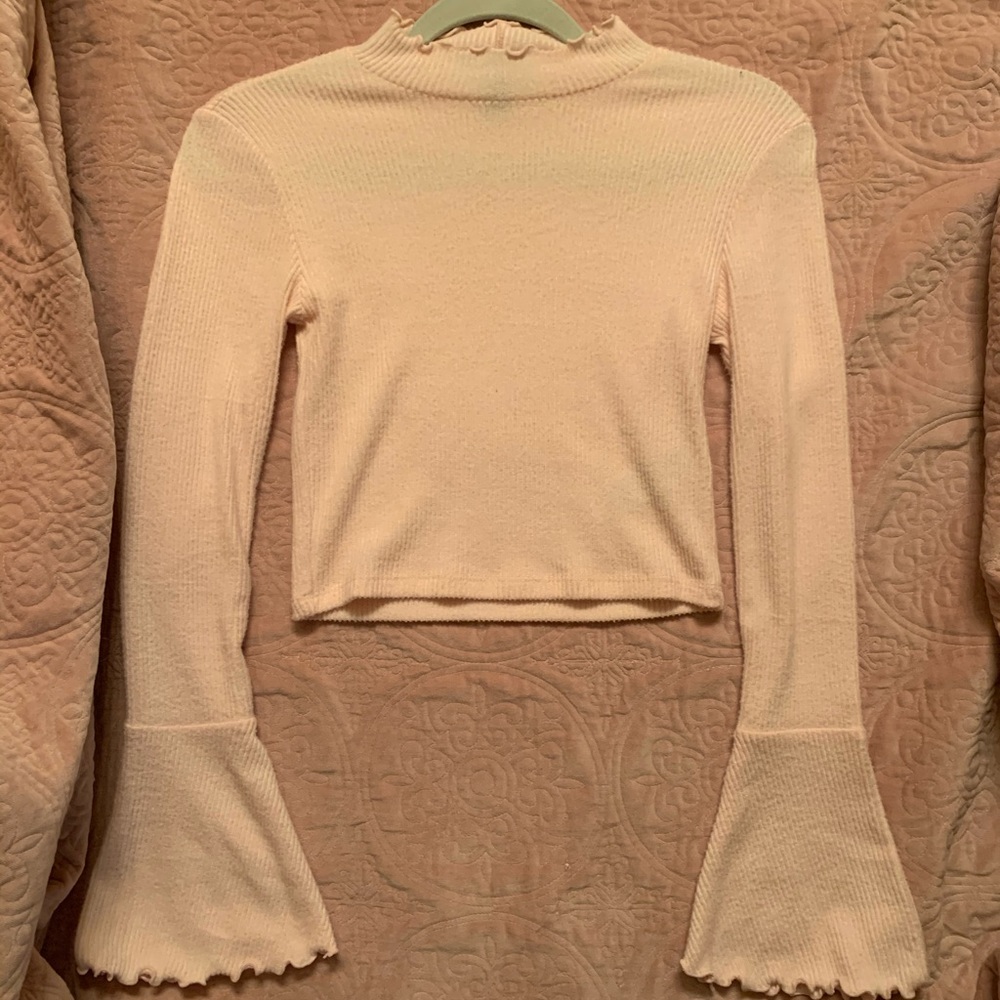 light pink long sleeve top